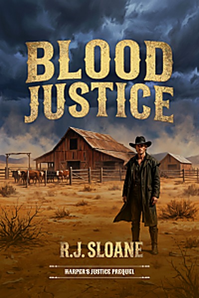 Cover of Blood Justice: A Traditional Western Adventure (Harper's Justice Prequel) by R.J. Sloane
