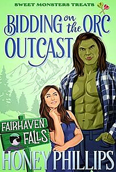 Cover of Bidding on the Orc Outcast: A Cozy Monster Romance by Honey Phillips